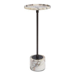 Accent Marble Table White Veined Marble Indoor Use 14.125" Diameter by Uttermost
