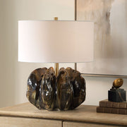 Jaudon Textured Ceramic Table Lamp Brown