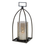 Uttermost Riad Bronze Lantern Candleholder – Moroccan-Inspired Iron & Glass with Gold Rub Details, 6"x6"x16"