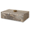 Uttermost 18153 Griseus Travertine Stone Box with Bronze Handle and Lift Off Lid