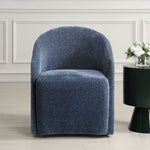 Coastal Accent Chair – Bold Blue Fabric with Tapered Legs