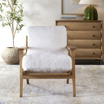 Uttermost Cozy Accent Chair – White Plush Shearling for Living Room