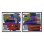 Uttermost Vivacious Framed Prints, Set of 2 – Colorful Abstract Wall Art with Black Metal Frames, 30" Square