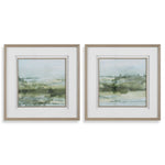 Uttermost 32356 Soft Sage Abstract Landscape Framed Prints in Green and Champagne Gold Set of 2