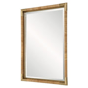 Uttermost Kampar Vanity Mirror Antiqued Gold Iron Frame Hand Wrapped Rattan