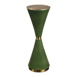 Uttermost Ronde Drink Table-Jade Green Ceramic Hourglass with Brass Plated Iron