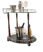 Beverage Trolley – Transparent & Opaque Glass with Chrome Finish – 27.375