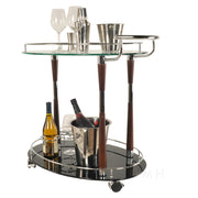 Mobile Serving Trolley – Wine Bottle Rack and Locking Wheels – 27.375