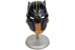 Black Panther Style Helmet – 13" Handmade Iron Collectible with Stand By Old Modern Handicrafts