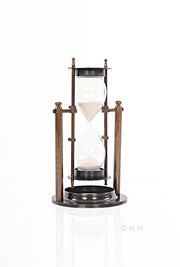 Revolving Brass Hourglass – Two-Tone Finish – 8.5