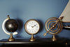Armillary Clock and Globe Set – 10.75 Inch – Brass Finish on Wood Base