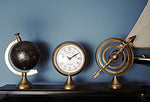 Armillary Clock and Globe Set – 10.75 Inch – Brass Finish on Wood Base By Old Modern Handicrafts