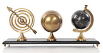 Decorative Armillary Globe and Clock – 10.75 Inch – Brass Finish