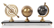 Decorative Armillary Globe and Clock – 10.75 Inch – Brass Finish