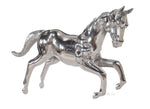 Large Horse Statue 19" H – Hand-Cast Aluminum – Nickel Finish Decor Piece  By Old Modern Handicrafts