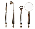 Tool Set with Stand 13.25" H – Magnifier, Letter Opener, Bottle Opener, Candle Snuffer By Old Modern Handicrafts