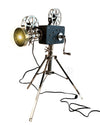Aluminum Display Projector Lamp – Vintage Cinema Style with Wood Base – 36 Inch Height
