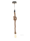 Hemp Rope Pendant – Rustic Nautical Design – 36 Inch Hanging Lamp