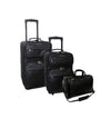 Amerileather Three Piece Black Luggage Set – Expandable Leather Suitcases