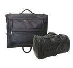 Amerileather Leather Black Two Piece Set Traveler – Coordinated Travel Luggage Duo with Expandable Storage and Timeless Construction