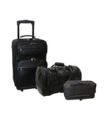Amerileather Black Cannon Three Piece Leather Luggage Set – Classic Travel Collection with Matching Leather Suitcases for Stylish Getaways