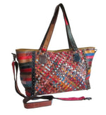 Amerileather Cecily Woven Tote Bag – Top Grain Cowhide Leather with Handwoven Detailing and Timeless Everyday Appeal