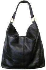 AmeriLeather Cynthia Black Leather Handbag – Soft Cowhide, Spacious 17" Everyday Shoulder Bag