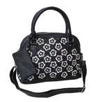AmeriLeather Kenzer Leather Handbag – Floral Applique Cowhide Shoulder Bag with Coin Purse, 15" L x 11" H x 5.25" W