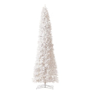 Flocked Christmas tree on a white background