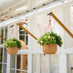Nearly Natural 13-inch artificial aptenia and lily hanging planter set of 2 in green