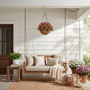 UV-resistant artificial rose hanging planter for patio and balcony décor