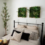 Nearly Natural Queensland Rainforest Artificial Floral Living Wall with Wood-Look Frame, Green, 20″ × 20″
