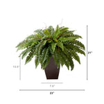 Nearly Natural 2-Piece Faux Boston Fern Set, 23