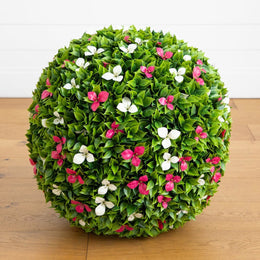 Nearly Natural 24-inch UV-resistant artificial bougainvillea ball in green