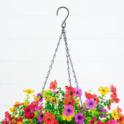 1. DIY artificial daisy hanging basket for porch and window decoration
