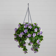 Nearly Natural UV Resistant Artificial Bougainvillea and Azalea Hanging Planter, Green, 27