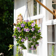 Nearly Natural UV Resistant Artificial Bougainvillea and Azalea Hanging Planter, Green, 27