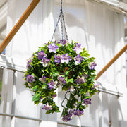 Nearly Natural UV Resistant Artificial Bougainvillea and Azalea Hanging Planter, Green, 27