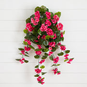 Nearly Natural 29-inch artificial geranium plants with pink blooms
