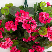UV-resistant pink faux geranium flowers for indoor and outdoor décor
