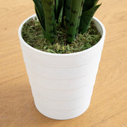 Nearly Natural Artificial Sansevieria Snake Plant with Green Patterned Leaves in White Pot, 3′