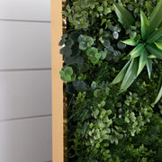 Nearly Natural Madagascar Forest Artificial Floral Living Wall with Gold-Plated Aluminum Frame, Green, 38″