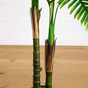 1. Nearly Natural artificial double palm tree for tropical-inspired home décor.