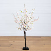 Nearly Natural Lighted Artificial Cherry Blossom Tree with 210 Warm White LED Lights, Pink, 4′