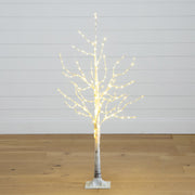 Nearly Natural Lighted Artificial Birch Tree with 180 Warm White LED Lights, 4'