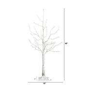 Nearly Natural Lighted Artificial Birch Tree with 180 Warm White LED Lights, 4'
