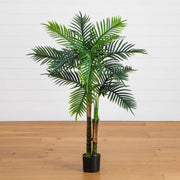 Nearly Natural 4-foot UV-resistant artificial double Robellini palm tree.