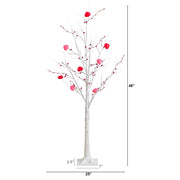 Four-foot illuminated heart tree for romantic home and office décor.