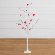 Four-foot illuminated heart tree for romantic home and office décor.