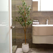 Nearly Natural 5-Foot Artificial Olive Tree with Natural Trunk for Indoor Decor